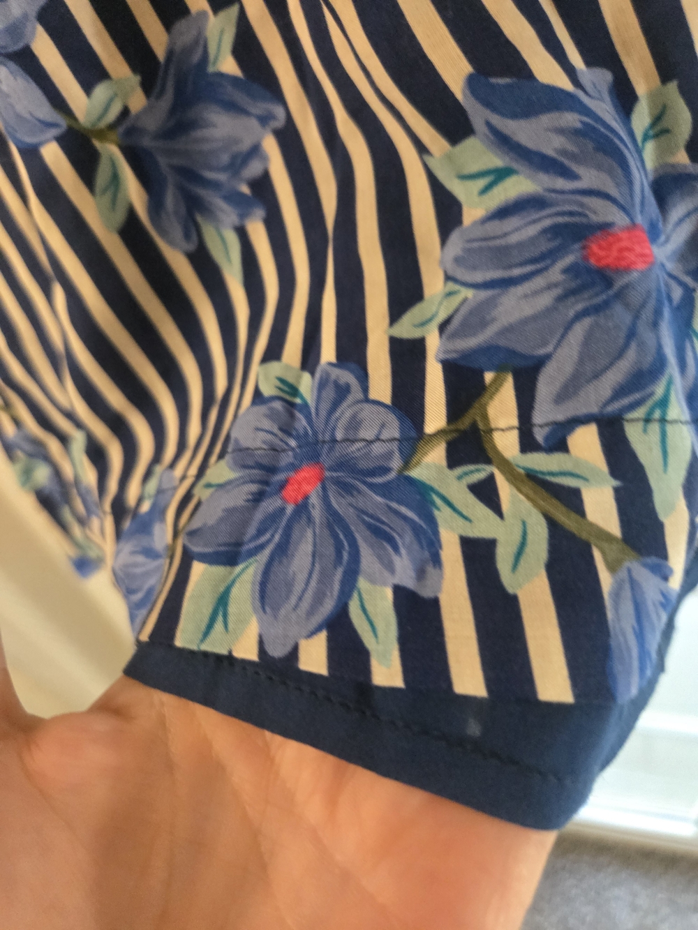 Draper James RSVP Navy & Cream Striped Floral Midi Dress S - Picture 5 of 12